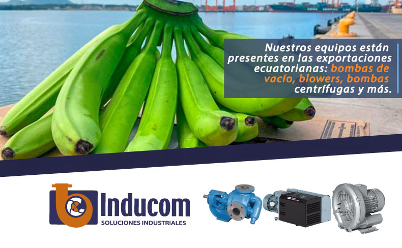 Nuestros equipos están presentes en las exportaciones ecuatorianas: bombas de vacío, blowers, bombas centrífugas y más.